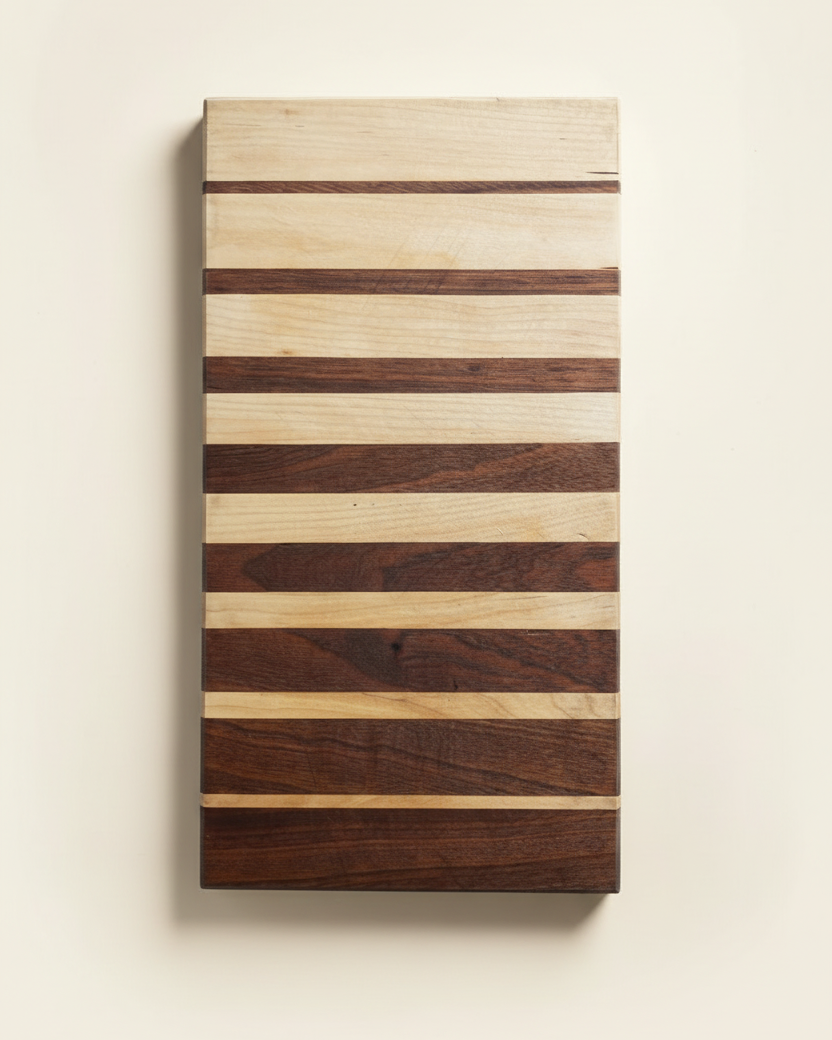 Straight cutting board with matching warm background